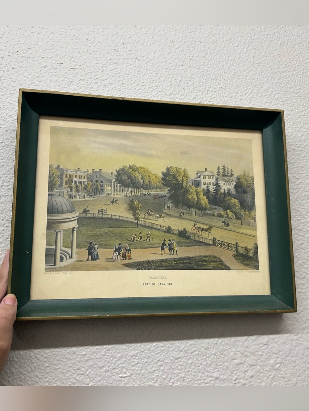 Vintage framed lithograph reproduction titled "Part of Saratoga,"